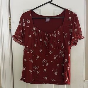 Floral Red/Orange Women's Top